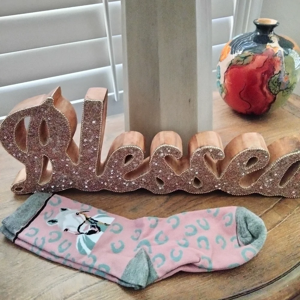 Pink Horse lovers equestrian pattern and leopard print  socks